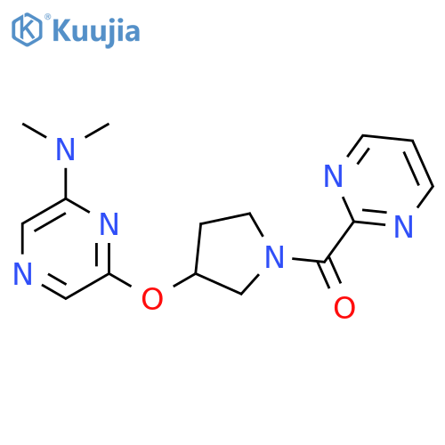 N,N-dimethyl-6-{[1-(pyrimidine-2-carbonyl)pyrrolidin-3-yl]oxy}pyrazin-2-amine structure