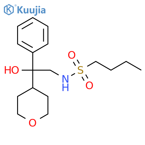 N-[2-hydroxy-2-(oxan-4-yl)-2-phenylethyl]butane-1-sulfonamide structure