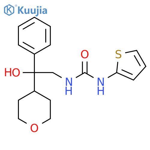 1-[2-hydroxy-2-(oxan-4-yl)-2-phenylethyl]-3-(thiophen-2-yl)urea structure