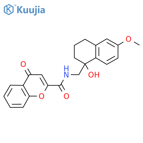 N-[(1-hydroxy-6-methoxy-1,2,3,4-tetrahydronaphthalen-1-yl)methyl]-4-oxo-4H-chromene-2-carboxamide structure
