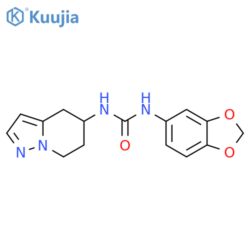 1-(2H-1,3-benzodioxol-5-yl)-3-{4H,5H,6H,7H-pyrazolo1,5-apyridin-5-yl}urea structure