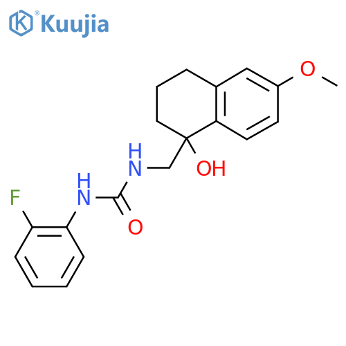 1-(2-fluorophenyl)-3-[(1-hydroxy-6-methoxy-1,2,3,4-tetrahydronaphthalen-1-yl)methyl]urea structure