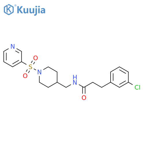 3-(3-chlorophenyl)-N-{[1-(pyridine-3-sulfonyl)piperidin-4-yl]methyl}propanamide structure
