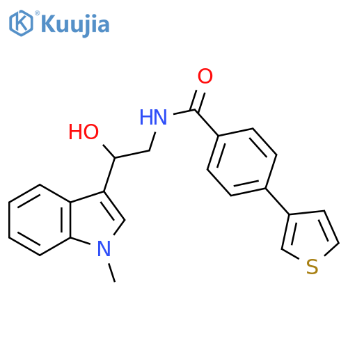 N-2-hydroxy-2-(1-methyl-1H-indol-3-yl)ethyl-4-(thiophen-3-yl)benzamide structure