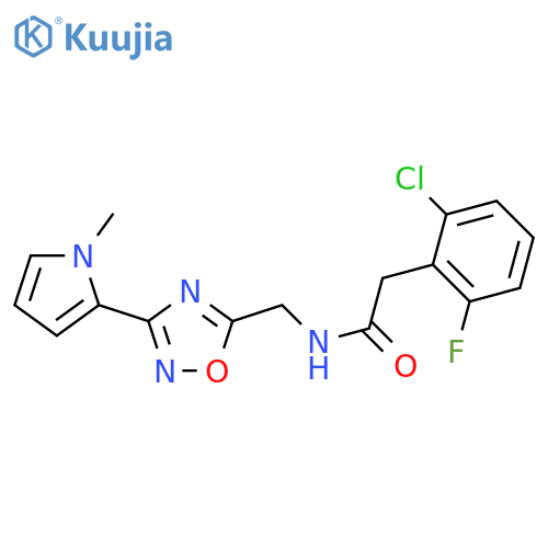 2-(2-chloro-6-fluorophenyl)-N-{[3-(1-methyl-1H-pyrrol-2-yl)-1,2,4-oxadiazol-5-yl]methyl}acetamide structure