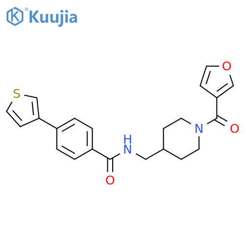 N-{1-(furan-3-carbonyl)piperidin-4-ylmethyl}-4-(thiophen-3-yl)benzamide structure