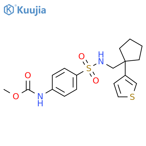 methyl N-[4-({[1-(thiophen-3-yl)cyclopentyl]methyl}sulfamoyl)phenyl]carbamate structure