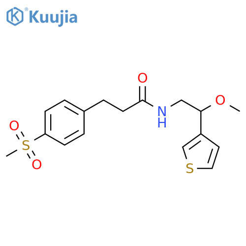 3-(4-methanesulfonylphenyl)-N-[2-methoxy-2-(thiophen-3-yl)ethyl]propanamide structure
