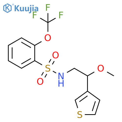 N-2-methoxy-2-(thiophen-3-yl)ethyl-2-(trifluoromethoxy)benzene-1-sulfonamide structure