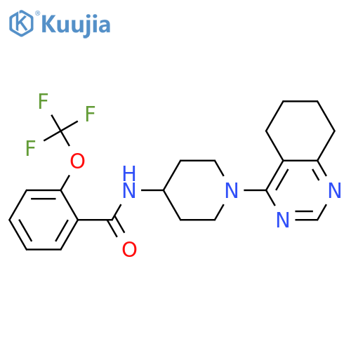 N-[1-(5,6,7,8-tetrahydroquinazolin-4-yl)piperidin-4-yl]-2-(trifluoromethoxy)benzamide structure