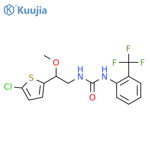 3-2-(5-chlorothiophen-2-yl)-2-methoxyethyl-1-2-(trifluoromethyl)phenylurea structure