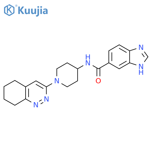 N-[1-(5,6,7,8-tetrahydrocinnolin-3-yl)piperidin-4-yl]-1H-1,3-benzodiazole-5-carboxamide structure