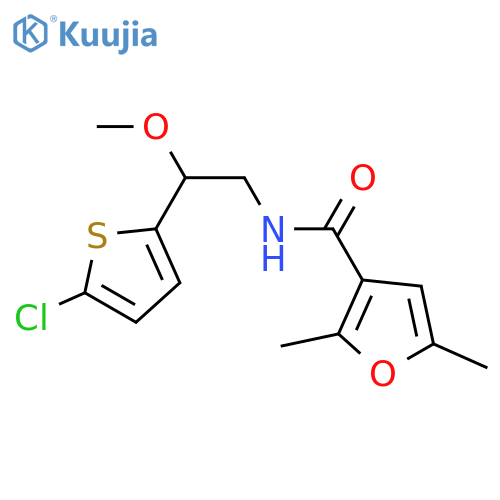 N-[2-(5-chlorothiophen-2-yl)-2-methoxyethyl]-2,5-dimethylfuran-3-carboxamide structure