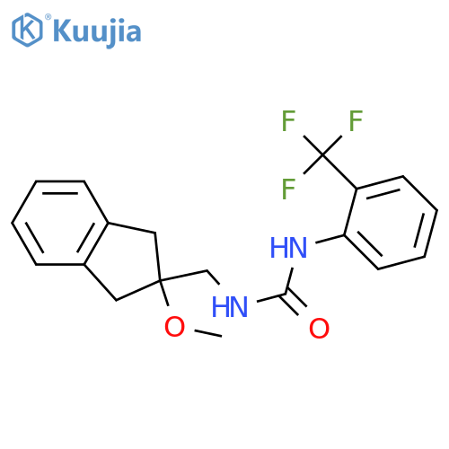 3-[(2-methoxy-2,3-dihydro-1H-inden-2-yl)methyl]-1-[2-(trifluoromethyl)phenyl]urea structure