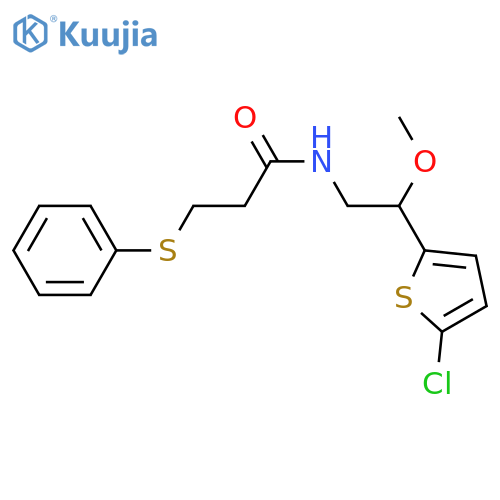 N-[2-(5-chlorothiophen-2-yl)-2-methoxyethyl]-3-(phenylsulfanyl)propanamide structure