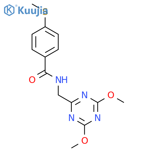 N-(4,6-dimethoxy-1,3,5-triazin-2-yl)methyl-4-(methylsulfanyl)benzamide structure