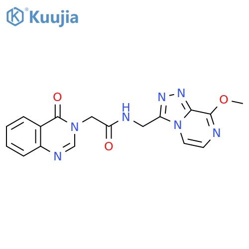 N-({8-methoxy-1,2,4triazolo4,3-apyrazin-3-yl}methyl)-2-(4-oxo-3,4-dihydroquinazolin-3-yl)acetamide structure