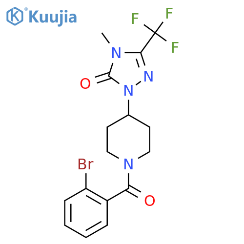 1-[1-(2-bromobenzoyl)piperidin-4-yl]-4-methyl-3-(trifluoromethyl)-4,5-dihydro-1H-1,2,4-triazol-5-one structure