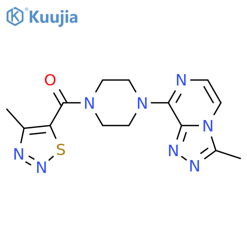 1-(4-methyl-1,2,3-thiadiazole-5-carbonyl)-4-{3-methyl-[1,2,4]triazolo[4,3-a]pyrazin-8-yl}piperazine structure