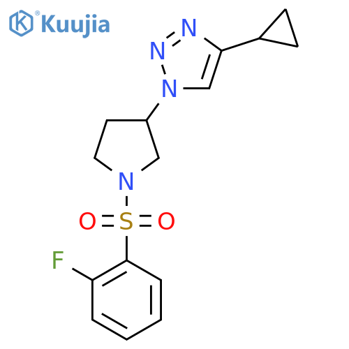 4-cyclopropyl-1-[1-(2-fluorobenzenesulfonyl)pyrrolidin-3-yl]-1H-1,2,3-triazole structure