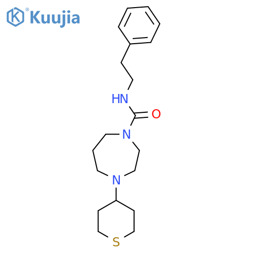 N-(2-phenylethyl)-4-(thian-4-yl)-1,4-diazepane-1-carboxamide structure