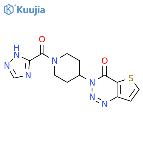 3-1-(1H-1,2,4-triazole-5-carbonyl)piperidin-4-yl-3H,4H-thieno3,2-d1,2,3triazin-4-one structure