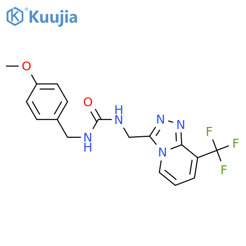 1-(4-methoxyphenyl)methyl-3-{8-(trifluoromethyl)-1,2,4triazolo4,3-apyridin-3-ylmethyl}urea structure