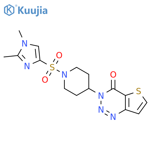 3-{1-(1,2-dimethyl-1H-imidazol-4-yl)sulfonylpiperidin-4-yl}-3H,4H-thieno3,2-d1,2,3triazin-4-one structure