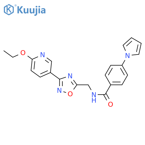 N-{[3-(6-ethoxypyridin-3-yl)-1,2,4-oxadiazol-5-yl]methyl}-4-(1H-pyrrol-1-yl)benzamide structure
