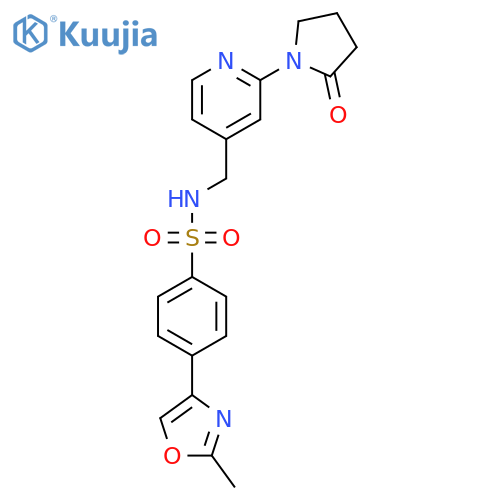 4-(2-methyl-1,3-oxazol-4-yl)-N-{[2-(2-oxopyrrolidin-1-yl)pyridin-4-yl]methyl}benzene-1-sulfonamide structure