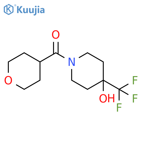 1-(oxane-4-carbonyl)-4-(trifluoromethyl)piperidin-4-ol structure