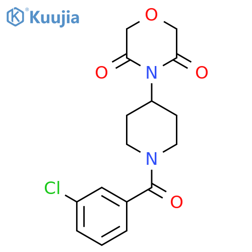 4-1-(3-chlorobenzoyl)piperidin-4-ylmorpholine-3,5-dione structure