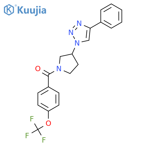 (3-(4-phenyl-1H-1,2,3-triazol-1-yl)pyrrolidin-1-yl)(4-(trifluoromethoxy)phenyl)methanone structure