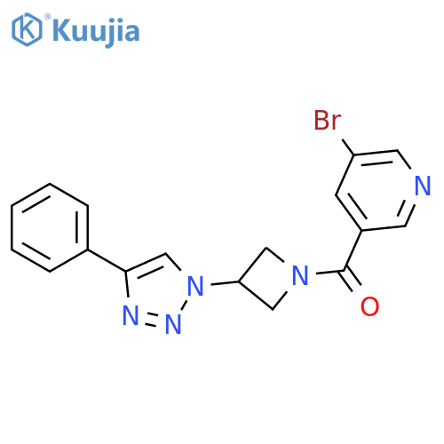 (5-bromopyridin-3-yl)-[3-(4-phenyltriazol-1-yl)azetidin-1-yl]methanone structure