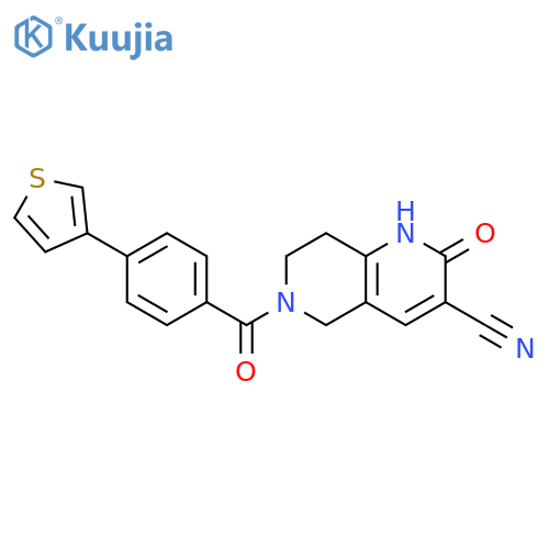 1,2,5,6,7,8-Hexahydro-2-oxo-6-[4-(3-thienyl)benzoyl]-1,6-naphthyridine-3-carbonitrile structure