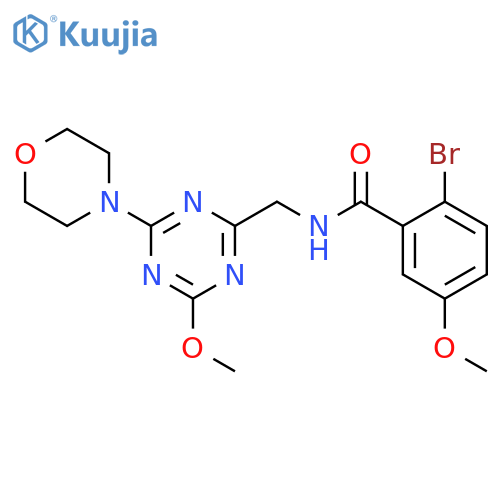 2-bromo-5-methoxy-N-{4-methoxy-6-(morpholin-4-yl)-1,3,5-triazin-2-ylmethyl}benzamide structure