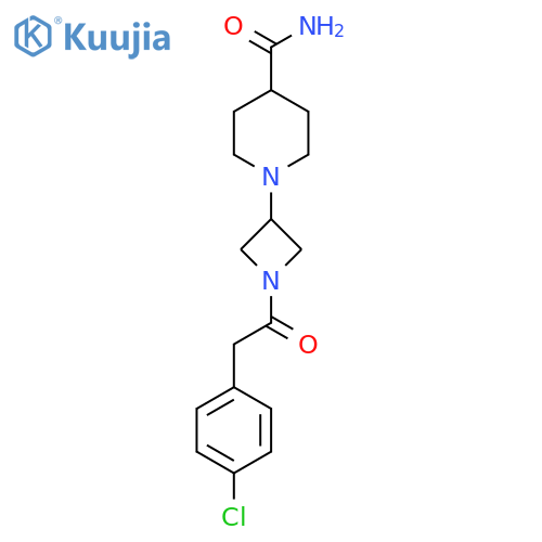 1-(1-(2-(4-Chlorophenyl)acetyl)azetidin-3-yl)piperidine-4-carboxamide structure
