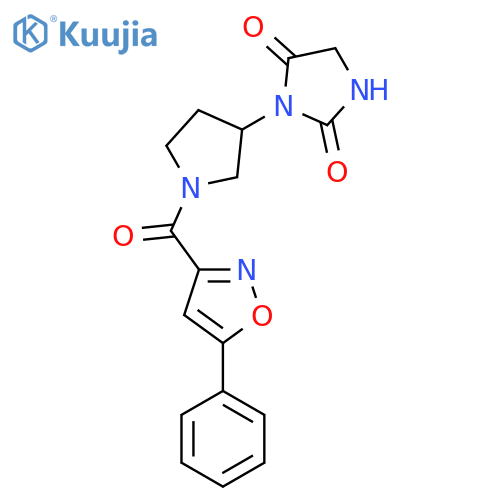 3-(1-(5-Phenylisoxazole-3-carbonyl)pyrrolidin-3-yl)imidazolidine-2,4-dione structure