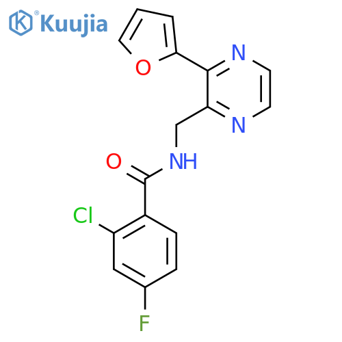 2-chloro-4-fluoro-N-{3-(furan-2-yl)pyrazin-2-ylmethyl}benzamide structure