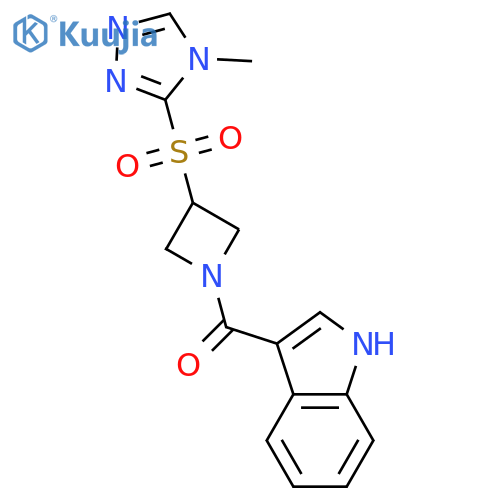 1H-indol-3-yl-[3-[(4-methyl-1,2,4-triazol-3-yl)sulfonyl]azetidin-1-yl]methanone structure