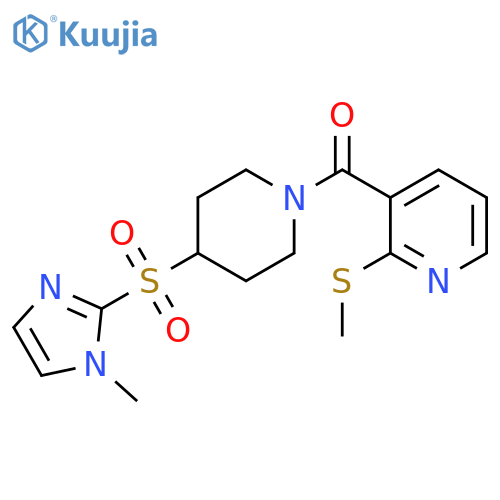 [4-[(1-Methyl-1H-imidazol-2-yl)sulfonyl]-1-piperidinyl][2-(methylthio)-3-pyridinyl]methanone structure
