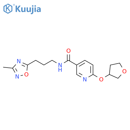 N-[3-(3-methyl-1,2,4-oxadiazol-5-yl)propyl]-6-(oxolan-3-yloxy)pyridine-3-carboxamide structure