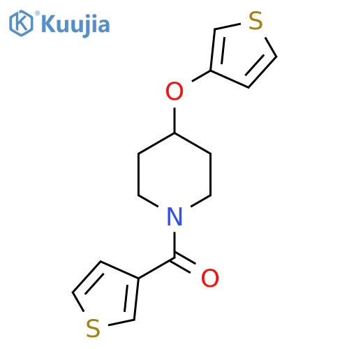 4-(thiophen-3-yloxy)-1-(thiophene-3-carbonyl)piperidine structure