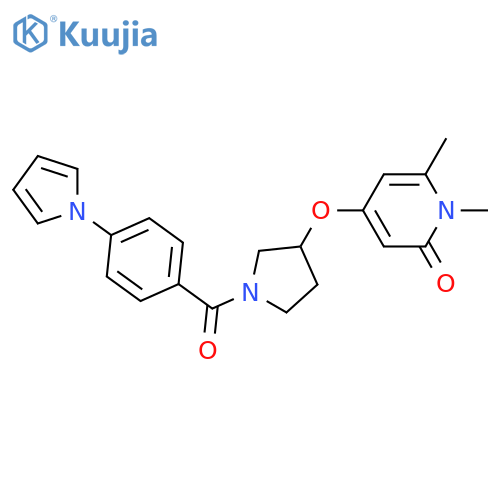 1,6-dimethyl-4-[1-(4-pyrrol-1-ylbenzoyl)pyrrolidin-3-yl]oxypyridin-2-one structure