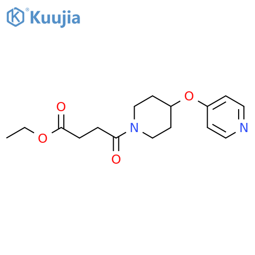 ethyl 4-oxo-4-[4-(pyridin-4-yloxy)piperidin-1-yl]butanoate structure
