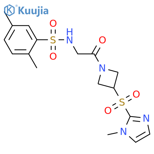 2,5-dimethyl-N-[2-[3-(1-methylimidazol-2-yl)sulfonylazetidin-1-yl]-2-oxoethyl]benzenesulfonamide structure