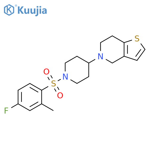 5-[1-[(4-Fluoro-2-methylphenyl)sulfonyl]-4-piperidinyl]-4,5,6,7-tetrahydrothieno[3,2-c]pyridine structure