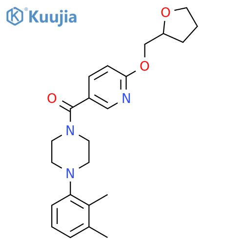 (4-(2,3-Dimethylphenyl)piperazin-1-yl)(6-((tetrahydrofuran-2-yl)methoxy)pyridin-3-yl)methanone structure