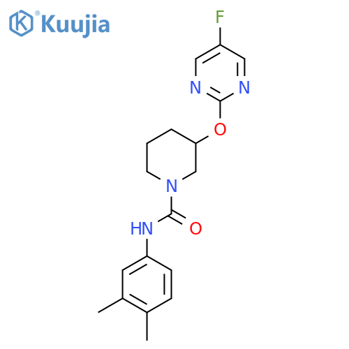 N-(3,4-dimethylphenyl)-3-[(5-fluoropyrimidin-2-yl)oxy]piperidine-1-carboxamide structure
