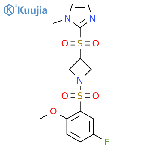2-{[1-(5-fluoro-2-methoxybenzenesulfonyl)azetidin-3-yl]sulfonyl}-1-methyl-1H-imidazole structure